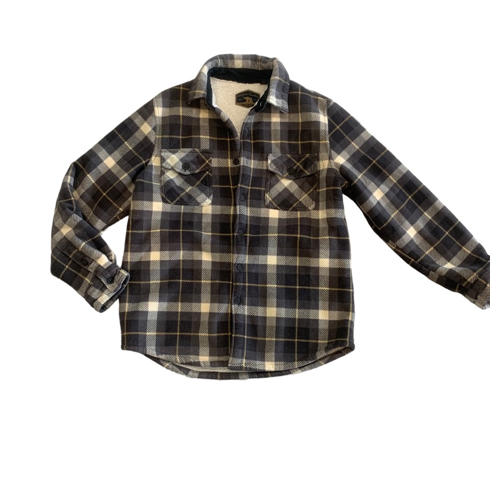 Freedom Foundry Flannel Plaid Shirt Shacket Men's Size M Sherpa Lined
